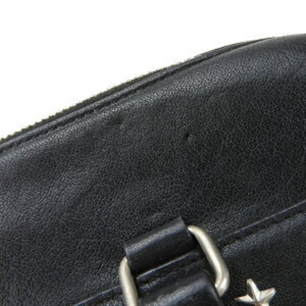 Saint Laurent Duffle Handbag Black Leather Shoulder Strap Studs - Picture 5 of 11